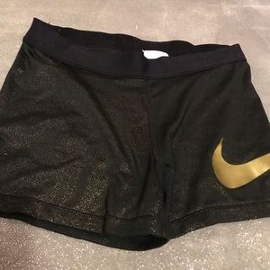 Black and Gold Nike Pro Spandex